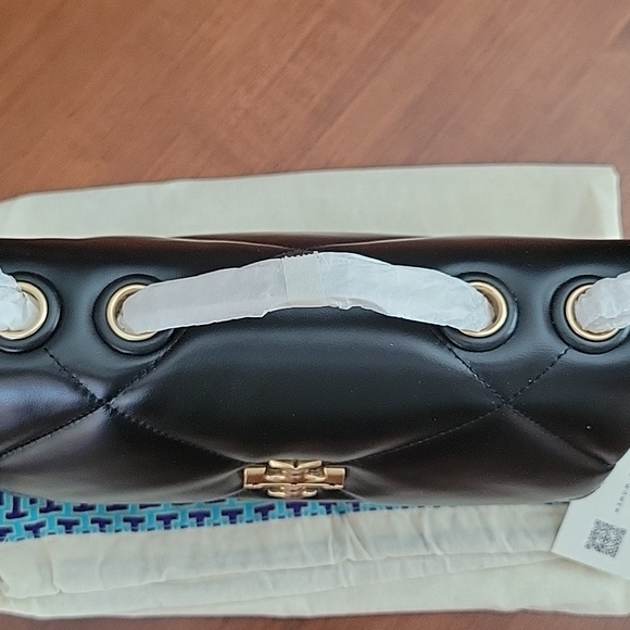 Tory Burch *NEW WITH TAGS* Black KIRA Quilted Leather Bag, Gold Accents, CURRENT - Picture 4 of 12